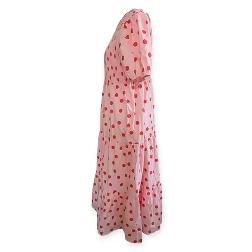 Petal and Pup New  Midi Dress Gasal Tiered Smocked Polka Dots Bump Friendly