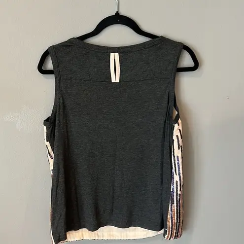 Anthropologie  Tiny Neutral Sequin Tank Top‎ Size Small thumbnail 4