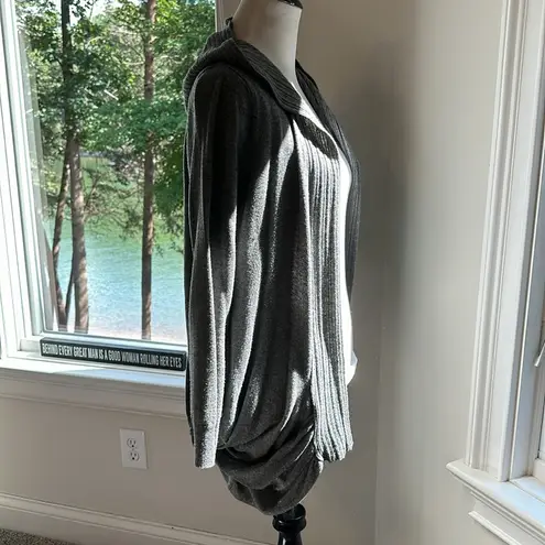 YA Los Angeles Wool Blend Open Hoody Cardigan, Grey, Size Large, EUC