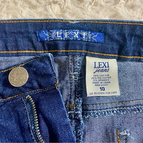 Lexi Jeans Classic Blue Denim Pencil Fitted Midi Length Skirt Size 10