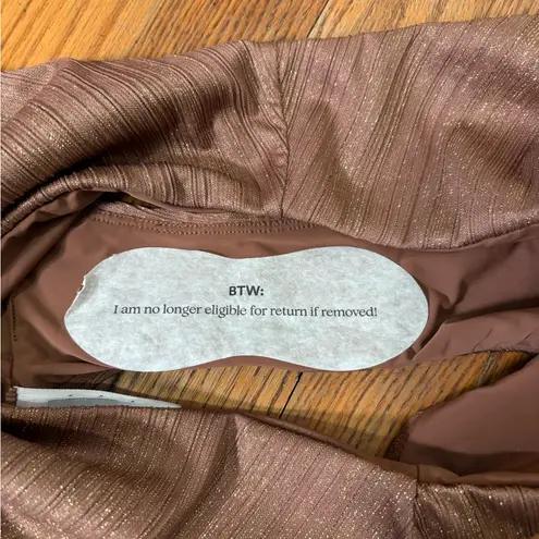 ANDIE Bikini Set Fiji Top High Waisted Bottom Cover-up Latte Sparkle Small NWT