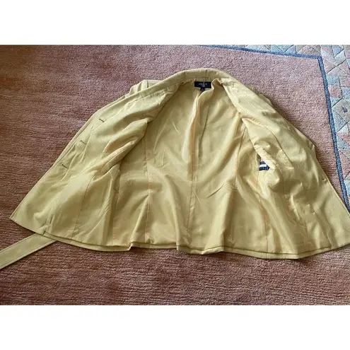 Jones Wear Blazer Jacket Size 14 Women Beige Belted 3 Button Pockets Lined