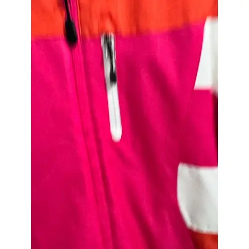Boulder Gear Red Pink White Colorblock Stand Collar Front Zip Ski Jacket Medium - Image 10