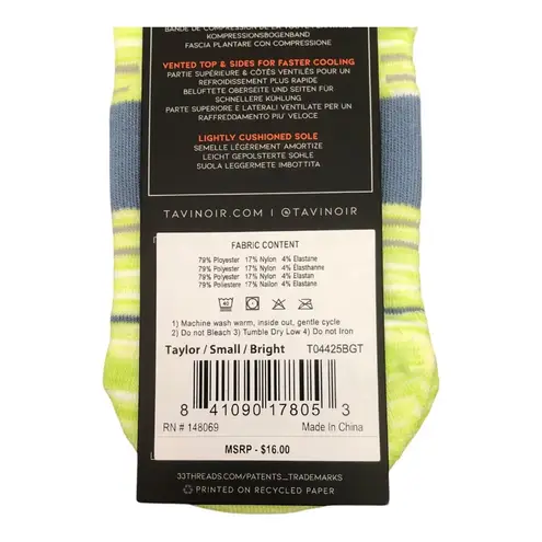 3 Pair TAVI NIP Taylor Cushion Socks Low Rise Cushion Sport Socks Bright Small Blue