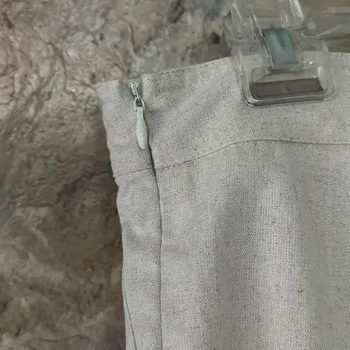 Commense Cotton & Linen Button Decor Tank Top With Straight Leg Pants Set size L Tan Size L