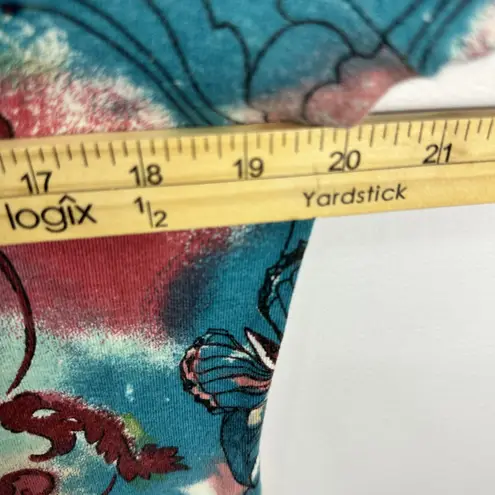 JM Collection Shirt Womens Medium Butterfly Floral Graphic 3/4 Sleeve Top Y2K