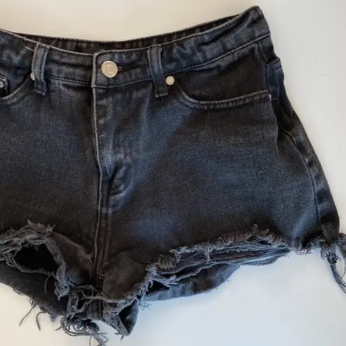 Missguided  Black Cutoff Denim Shorts Size 4