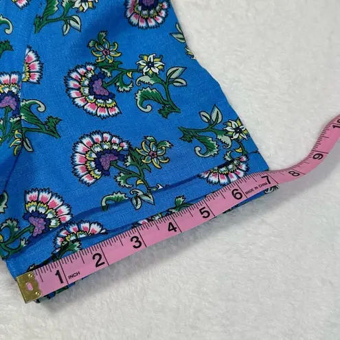 Boden Eve Linen Midi Dress Boho Preppy Blue Botanical Bunch Size 6R