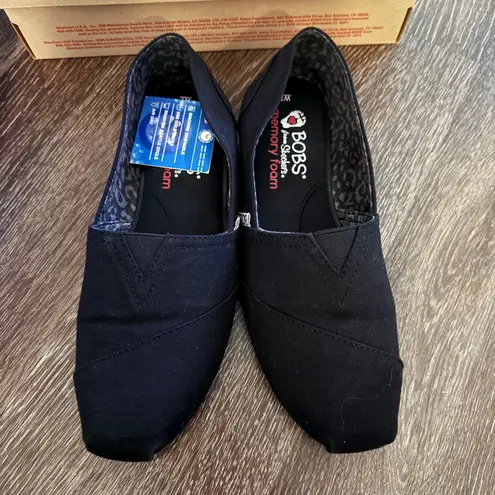 BOBS Skechers Plush Peace & Love Black Memory Foam Slip