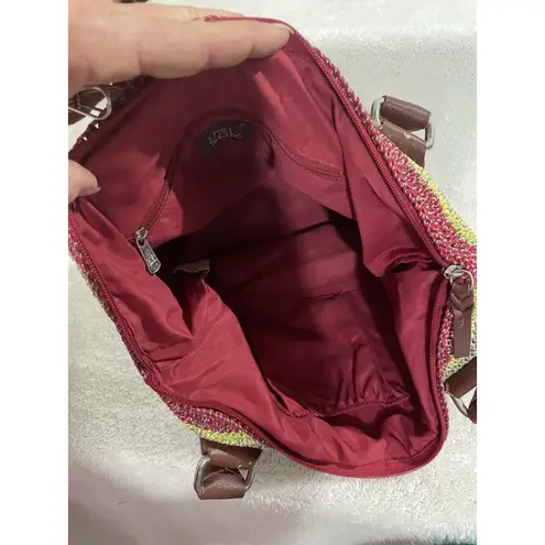 The Sak Crochet Multi Colored Stripes Boho Shoulder Bag Purse