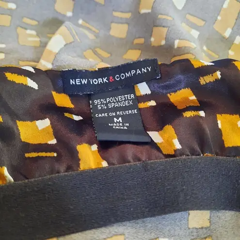 New York And Company Shirt Womens Medium Brown Faux Wrap Sleeveless Top Blouse