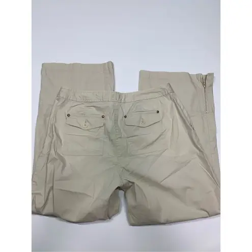 Sigrid Olsen Women's Ankle Length High Rise Wide Leg Pants Beige Size 8