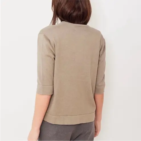 Lauren Manoogian Pima cotton baby alpaca cardigan in jute NWT Tan Size L