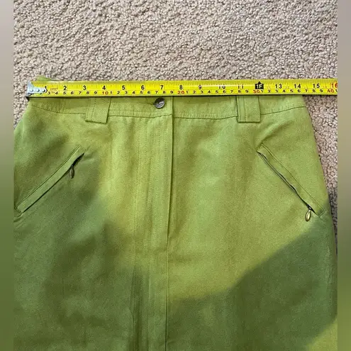 CLICK Kiwi Suede Front Slit Pencil Skirt Green Size 6