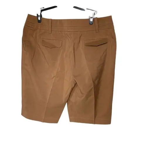 Carlisle Women's Tan Silk Blend Chino Bermuda Shorts Size 10 Casual Summer Brown