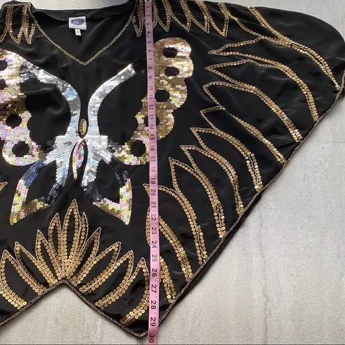 Diane Gilman DG 2 Sequin Beaded Butterfly Top