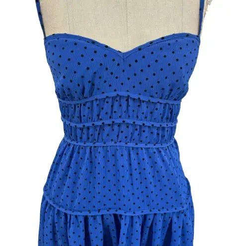 La Maison Talulah Sorrento Midi Dress Azure Blue Polka Dot Size Small