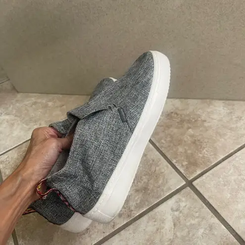 Hey Dude Peyton Linen Gray Slip On Comfort Casual Women's Shoes Size 9