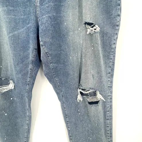 Lane Bryant  Splatter Distressed Boyfriend Jeans Size 24 NWOT