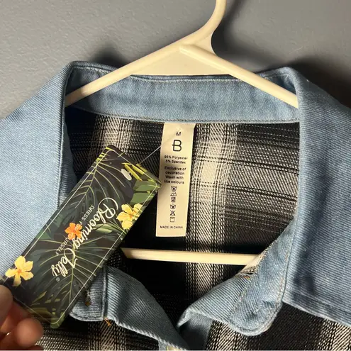 Blooming Jelly Women’s Plaid Button Down Shirt – Size M, NWT