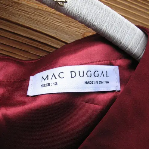 Mac Duggal 67873 Womens Sheer Blouson Sleeve Surplice Gown