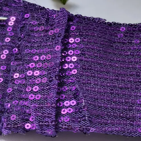 Purple Sequin Shimmer Wide Stretch Belt