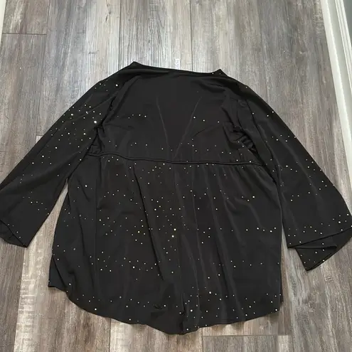 Lucy in the Sky  Kadee Bell Sleeve Romper in Twinkling Black size medium - Image 4