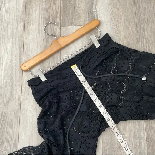 Skull Lace Pants sheer wide leg womens Black (medium) goth whimsigoth vacation