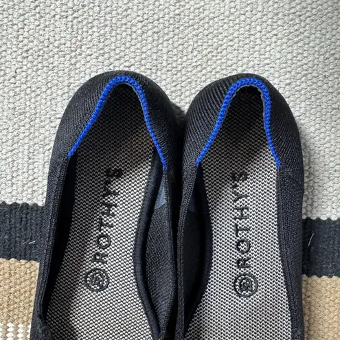 Rothy’s Shoe Women 7 The Flat Round Toe Black Comfort Slip On Knit Ballet Minima