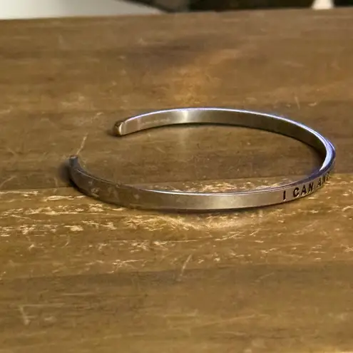 MantraBand stainless Steel I can and I will cuff bangle bracelet