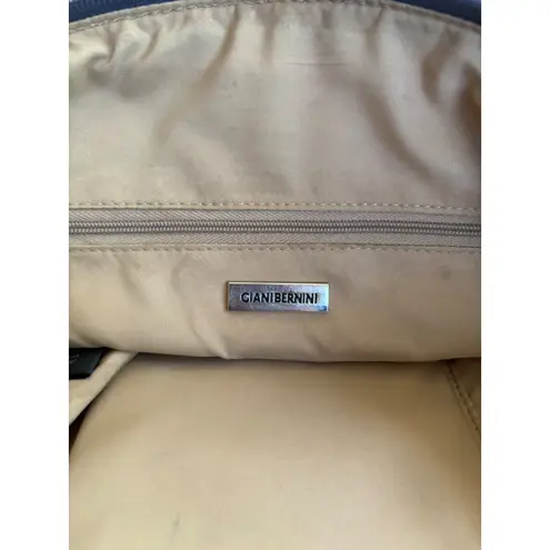 Giani Bernini Red & Black Striped Tote Bag With Tan Handles