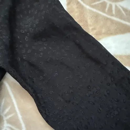 Kirious LA Long Sleeve Crop Top Tie Front Cheetah Print Blouse Black Size M Size M