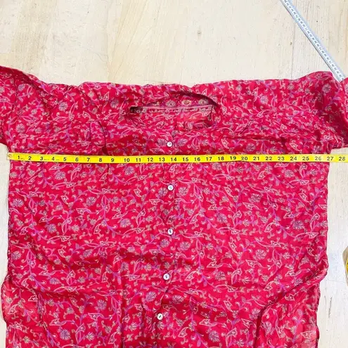 Matta 100% silk 3/4 sleeve button up blouse Red Size undefined