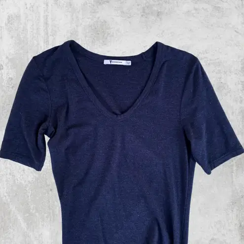 Alexander Wang T by navy blue asymmetric stretch-modal dress size S small
