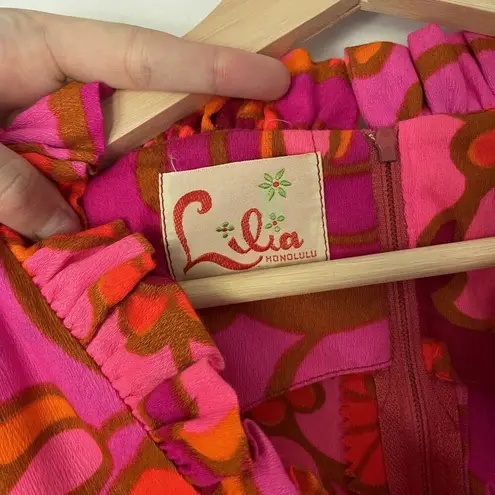 Lilia Honolulu bright floral print neon flowers v