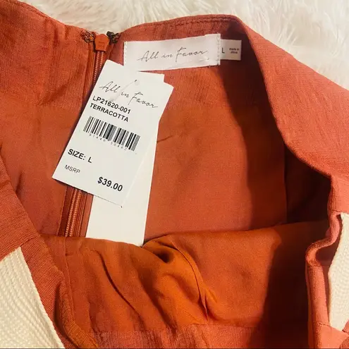 All in Favor Front Tie Pleated Terracotta Shorts