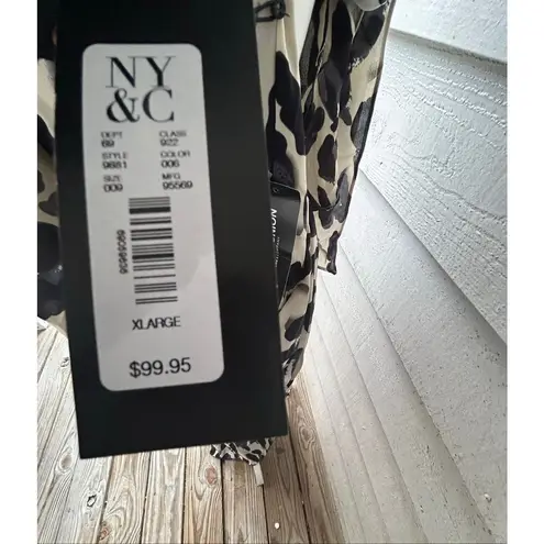 NWT NYCO Gabrielle Union Leopard Print Strapless Dress Black / Beige XL