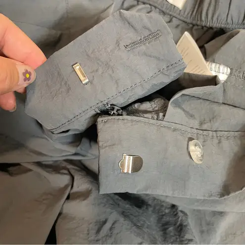 Wilo The Label Womens Small Gray Wide Leg Parachute Nylon Elastic Waist Pleated