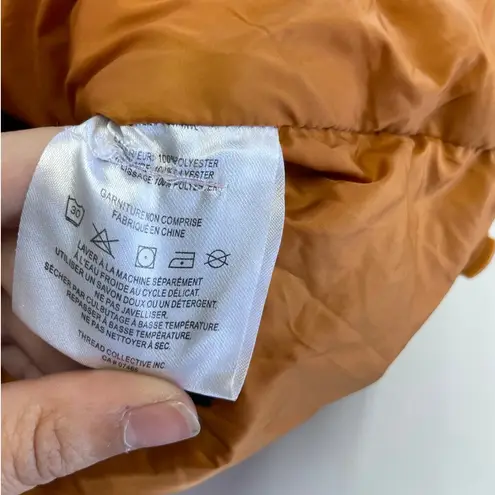 NVLT Jacket Womens Small Orange Wonder Puffer Coat Hooded High Neck Full Zip