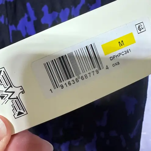 Warrior Danica Patrick NWT Blue and Black Patterned Leggings Lace Trim Medium