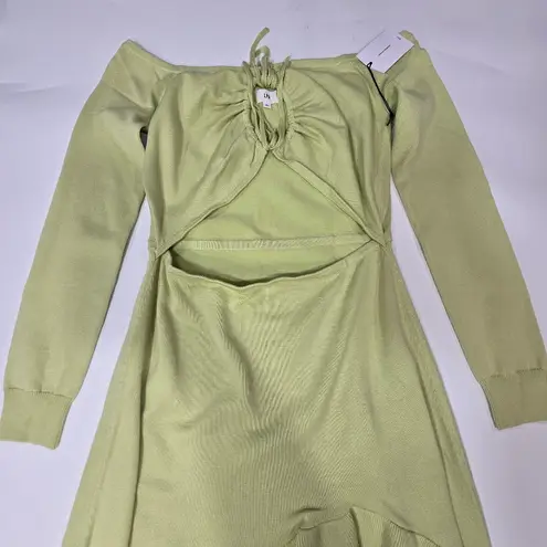 LPA Aarika Off Shoulder Midi Dress in Lime