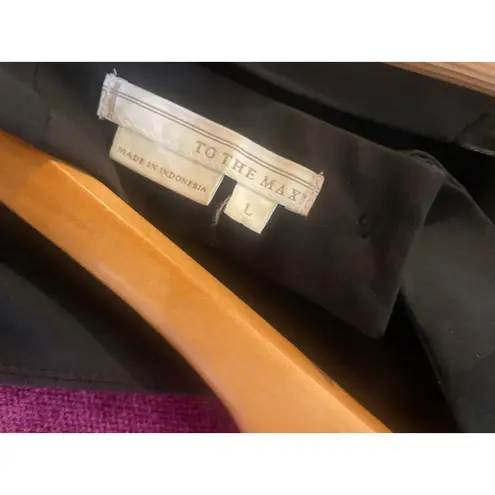 Vintage Y2K TO THE MAX Tuxedo Halter Crop Top Vest Backless Black Size Large L