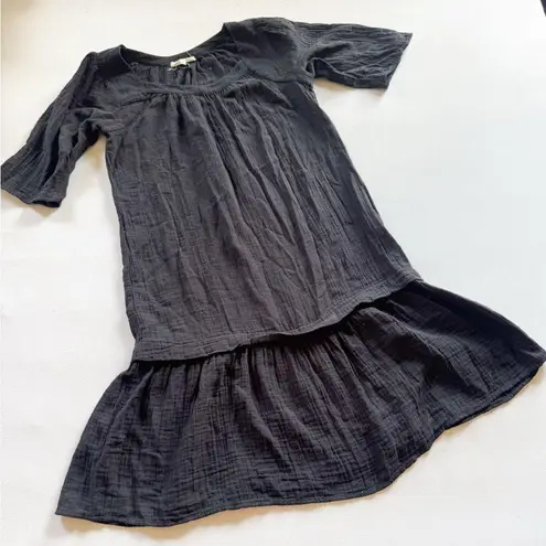 Johnny Was Calme M Black Tiered Dress
