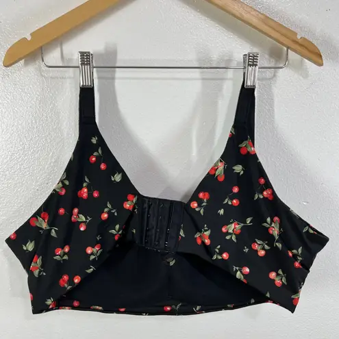 Torrid Curves 44D Push Up Plunge Bra Black Cherry Print 360 Back Smoothing Size undefined