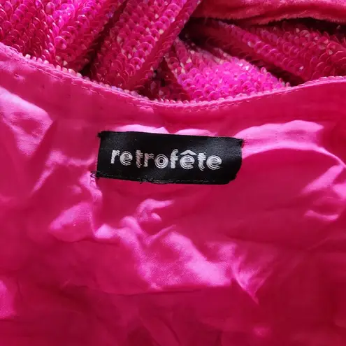 Retrofête Retrofete Gabrielle Robe Dress in Pink Sequins Size Large Long Sleeve NWOT