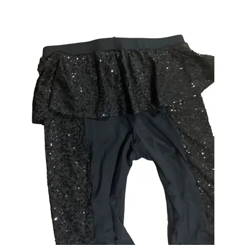 Weissman adult women’s dance performance theater sequin pants size med Black
