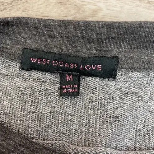 West Coast Love Gray Graphic Sweatshirt Positive Mind Vibes Life in Iridescent
