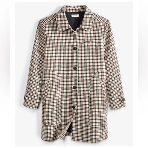 Women’s Checkered Car Coat On 34th Macy’s size XXL Tan Cream Brown Black