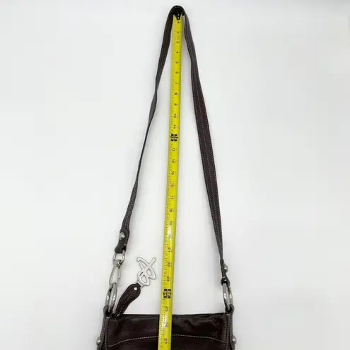 B Makowsky Womens Leather Crossbody Bag Brown Minimalist Old Money Retro Luxe