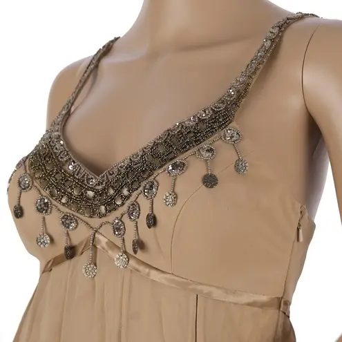 Sue Wong Vintage 90s Nocturne 100% Silk Beaded Dress Size 0